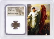 Roman Imperatorial 32-31 BC Marc Antony AR Denarius Ancient Coin NGC VG Story Box