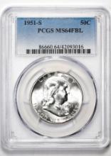 1951-S Franklin Half Dollar Coin PCGS MS64FBL