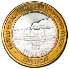 .999 Silver Riverboat Reno, NV $10 Casino Limited Edition Gaming Token