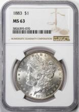 1883 $1 Morgan Silver Dollar Coin NGC MS63