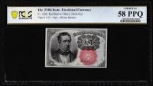 1874 Fifth Issue Ten Cents Fractional Currency Note Fr.1266 PCGS Choice AU 58PPQ