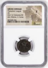 Greek Coinage Thessalian League 2nd-1st Centuries BC AE Ancient Coin NGC F