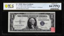 1935E $1 Silver Certificate Note Fr.1614 PCGS Choice Uncirculated 64PPQ w/BEP Sticker