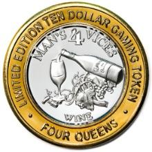 .999 Silver Four Queens Casino Hotel Las Vegas $10 Limited Edition Gaming Token