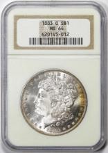 1883-O $1 Morgan Silver Dollar Coin NGC MS64 Toning Old Fatty Holder