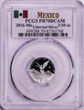 2016-Mo Mexico Proof 1/10 oz Silver Libertad Coin PCGS PR70DCAM