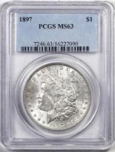 1897 $1 Morgan Silver Dollar Coin PCGS MS63