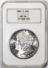 1881-S $1 Morgan Silver Dollar Coin NGC MS64 Toning Old Fatty Holder