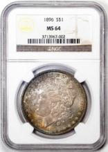 1896 $1 Morgan Silver Dollar Coin NGC MS64 Nice Toning