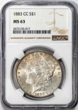 1883-CC $1 Morgan Silver Dollar Coin NGC MS63