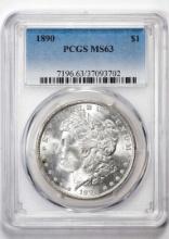 1890 $1 Morgan Silver Dollar Coin PCGS MS63