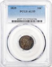 1835 Capped Bust Dime Coin PCGS AU55