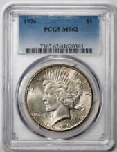 1926 $1 Peace Silver Dollar Coin PCGS MS62