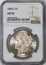 1888-S $1 Morgan Silver Dollar Coin NGC AU58