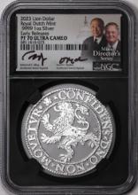 2023 Netherlands Proof Lion Dollar Silver Coin NGC PF70 Ultra Cameo Moy Signature