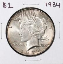 1934 $1 Peace Silver Dollar Coin