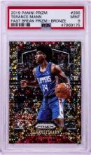 2019 Panini Prizm Fast Break Bronze Terance Mann Rookie NBA Card #296 PSA Mint 9