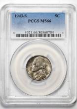 1943-S Jefferson Nickel Cent Coin PCGS MS66