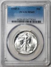 1945-S Walking Liberty Half Dollar Coin PCGS MS65