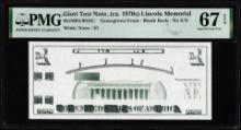 Circa 1970's Lincoln Memorial Giori Test Note PMG Superb Gem Uncirculated 67EPQ