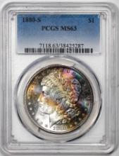 1880-S $1 Morgan Silver Dollar Coin PCGS MS63 Amazing Toning