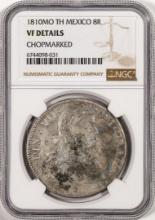 1810MO TH Mexico 8 Reales Silver Coin NGC VF Details Chopmarked