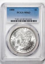 1888 $1 Morgan Silver Dollar Coin PCGS MS63