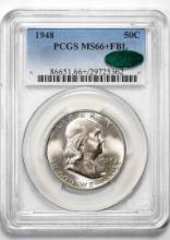 1948 Franklin Half Dollar Coin PCGS MS66+FBL CAC