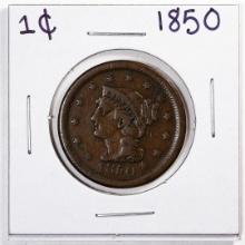 1850 Braided Hair Large Cent Coin