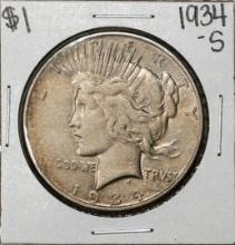 1934-S $1 Peace Silver Dollar Coin