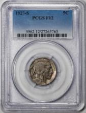 1927-S Buffalo Nickel Cent Coin PCGS F12