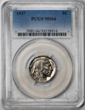 1937 Buffalo Nickel Cent Coin PCGS MS66