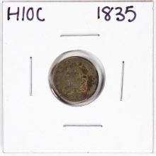 1835 Capped Bust Half Dime Coin Nice Toning