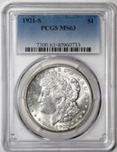 1921-S $1 Morgan Silver Dollar Coin PCGS MS63