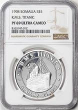 1998 Somalia $5 Proof R.M.S. Titanic Silver Coin NGC PF69 Ultra Cameo