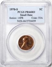 1970-S Small Date Proof Lincoln Memorial Cent Coin PCGS PR66RD