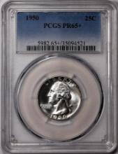 1950 Proof Washington Quarter Coin PCGS PR65+