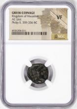 Kingdom of Macedon 359-336 BC Philip II AE Unit Ancient Coin NGC VF