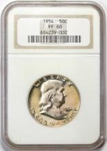 1954 Proof Franklin Half Dollar Coin NGC PF68