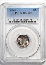 1946-S Roosevelt Dime Coin PCGS MS65FB Nice Toning