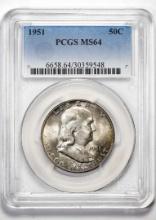 1951 Franklin Half Dollar Coin PCGS MS64