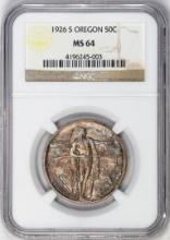 1926-S Oregon Trail Memorial Commemorative Half Dollar Coin NGC MS64 Amazing Color