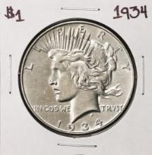 1934 $1 Peace Silver Dollar Coin