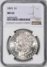 1893 $1 Morgan Silver Dollar Coin NGC MS62