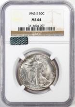 1943-S Walking Liberty Half Dollar Coin NGC MS64