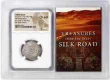 Tabaristan 740-761 c.AD AR Hemidrachm Silk Road Ancient Coin NGC Ch AU Story Box