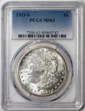 1921-S $1 Morgan Silver Dollar Coin PCGS MS63