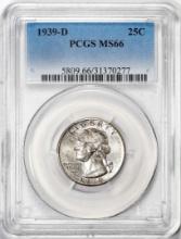 1939-D Washington Quarter Coin PCGS MS66