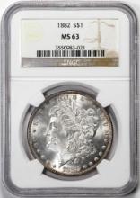 1882 $1 Morgan Silver Dollar Coin NGC MS63