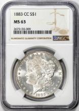 1883-CC $1 Morgan Silver Dollar Coin NGC MS63